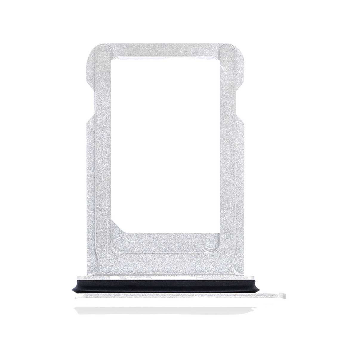 SIM Card Tray for iPhone X Silver angled front view