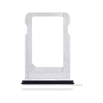 SIM Card Tray for iPhone X Silver angled front view