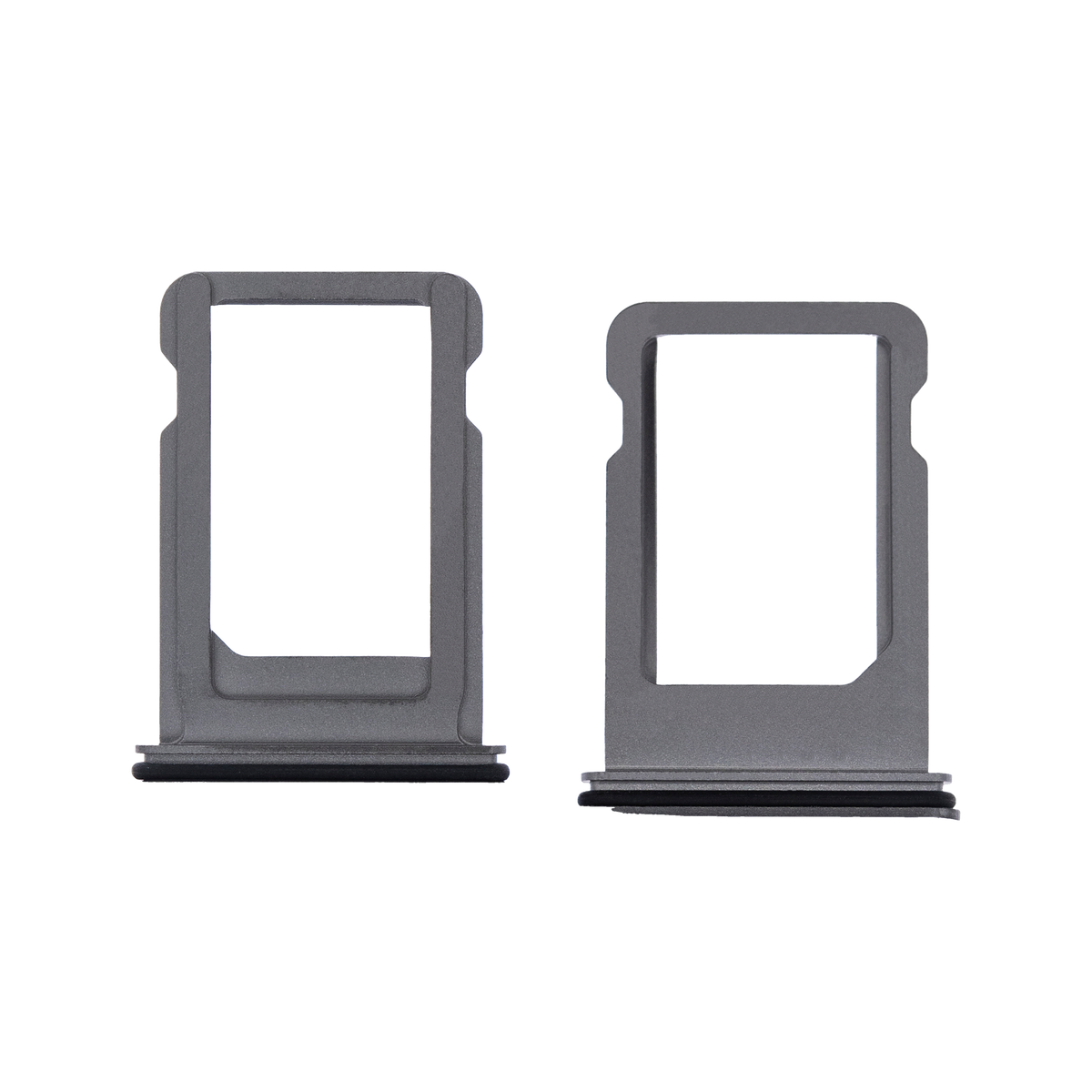 SIM Card Tray for iPhone X Space Gray front and back view
