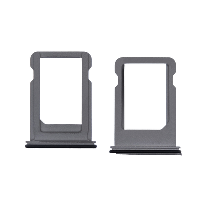 SIM Card Tray for iPhone X Space Gray front and back view
