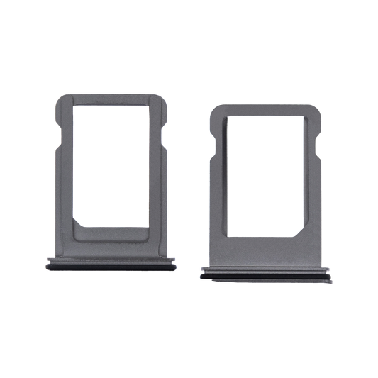 SIM Card Tray for iPhone X Space Gray front and back view