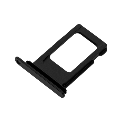 Single SIM Card Tray for iPhone 12 / 13 Black angled front view