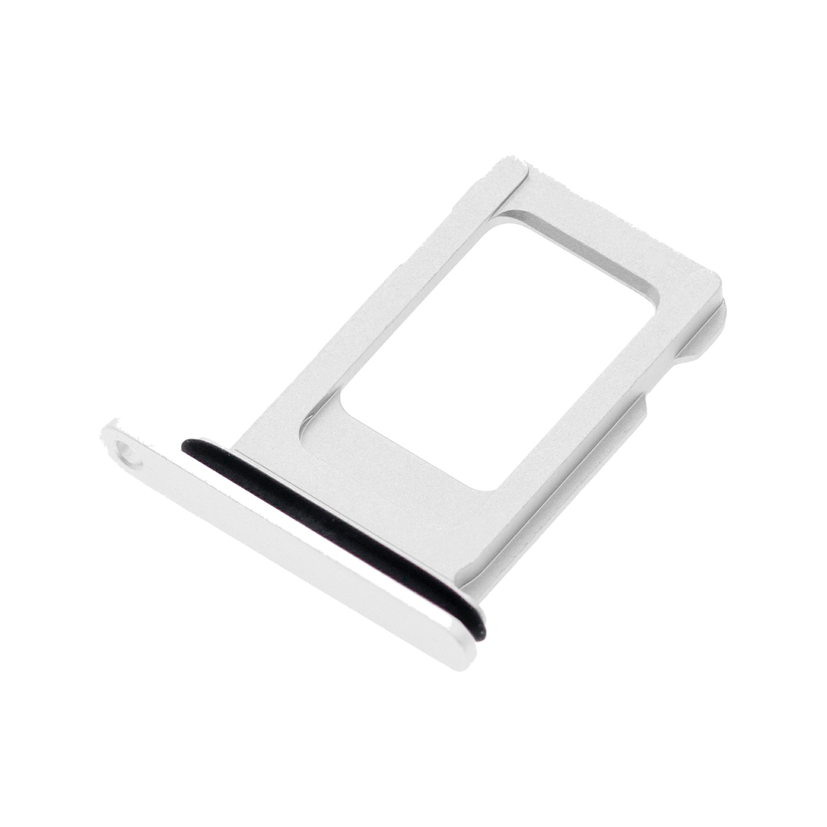 Single SIM Card Tray for iPhone 12 / 13 White angled front view