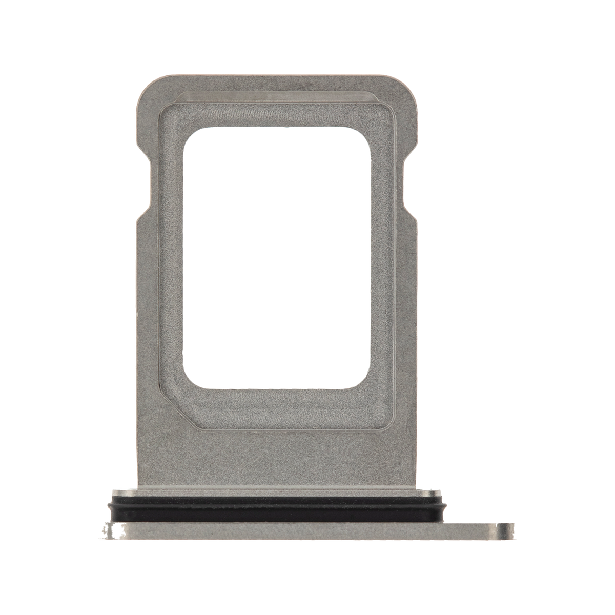 Single SIM Card Tray for iPhone 12 Pro / 12 Pro Max / 13 Pro / 13 Pro Max Silver angled front view