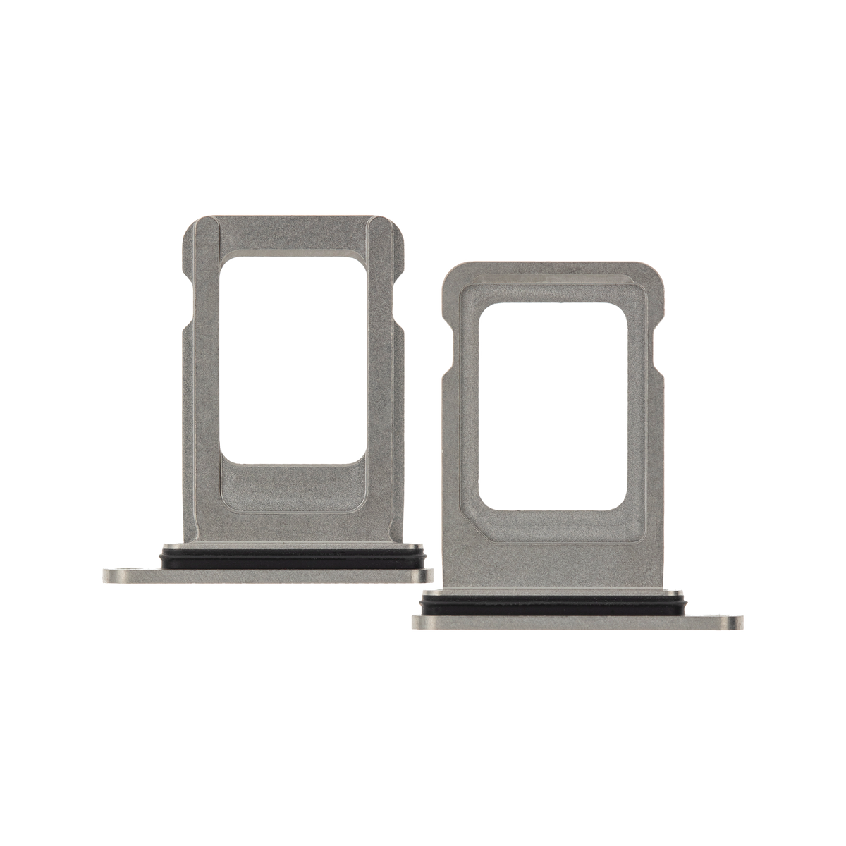 Single SIM Card Tray for iPhone 12 Pro / 12 Pro Max / 13 Pro / 13 Pro Max Silver front and back view