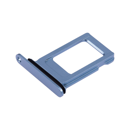 Single SIM Card Tray for iPhone 14 / 14 Plus Blue angled front view