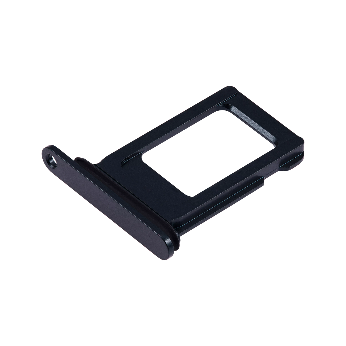 Single SIM Card Tray for iPhone 14 / 14 Plus Midnight angled front view