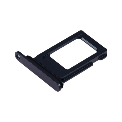 Single SIM Card Tray for iPhone 14 / 14 Plus Midnight angled front view