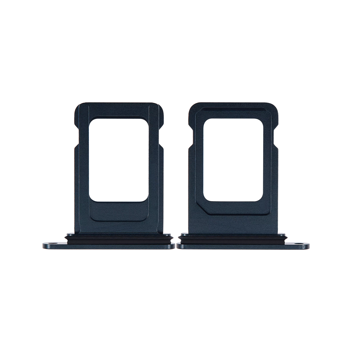 Single SIM Card Tray for iPhone 14 / 14 Plus Midnight front and back view