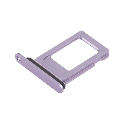 Single SIM Card Tray for iPhone 14 / 14 Plus Purple angled front view