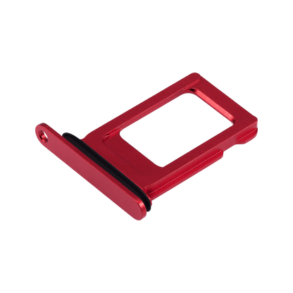 Single SIM Card Tray for iPhone 14 / 14 Plus Red angled front view