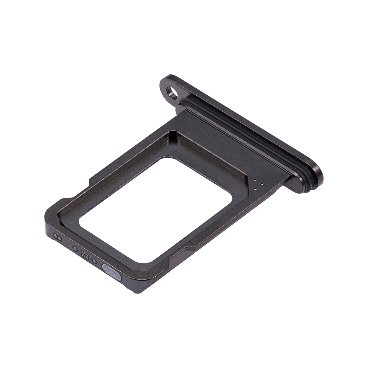 Single SIM Card Tray for iPhone 15 Pro / 15 Pro Max Black Titanium angled back view