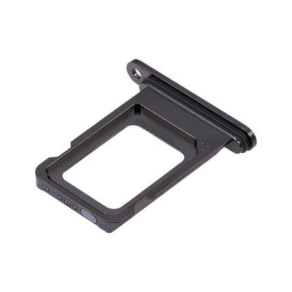 Single SIM Card Tray for iPhone 15 Pro / 15 Pro Max Black Titanium angled back view