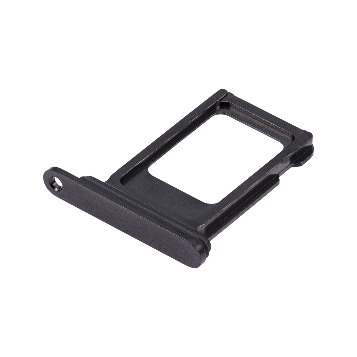 Single SIM Card Tray for iPhone 15 Pro / 15 Pro Max Black Titanium angled front view
