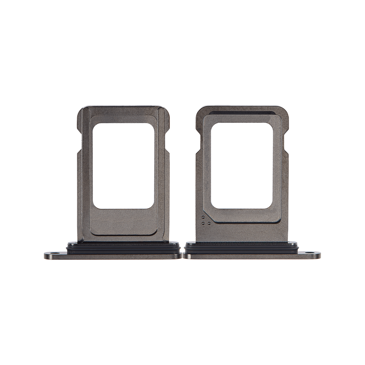 Single SIM Card Tray for iPhone 15 Pro / 15 Pro Max Black Titanium front and back view