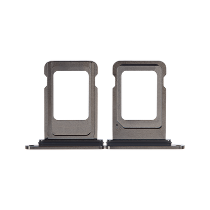 Single SIM Card Tray for iPhone 15 Pro / 15 Pro Max Black Titanium front and back view