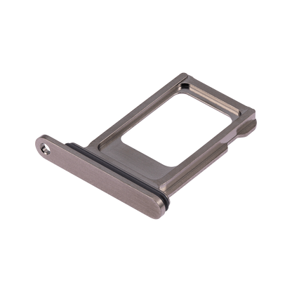 Single SIM Card Tray for iPhone 15 Pro / 15 Pro Max Natural Titanium angled front view