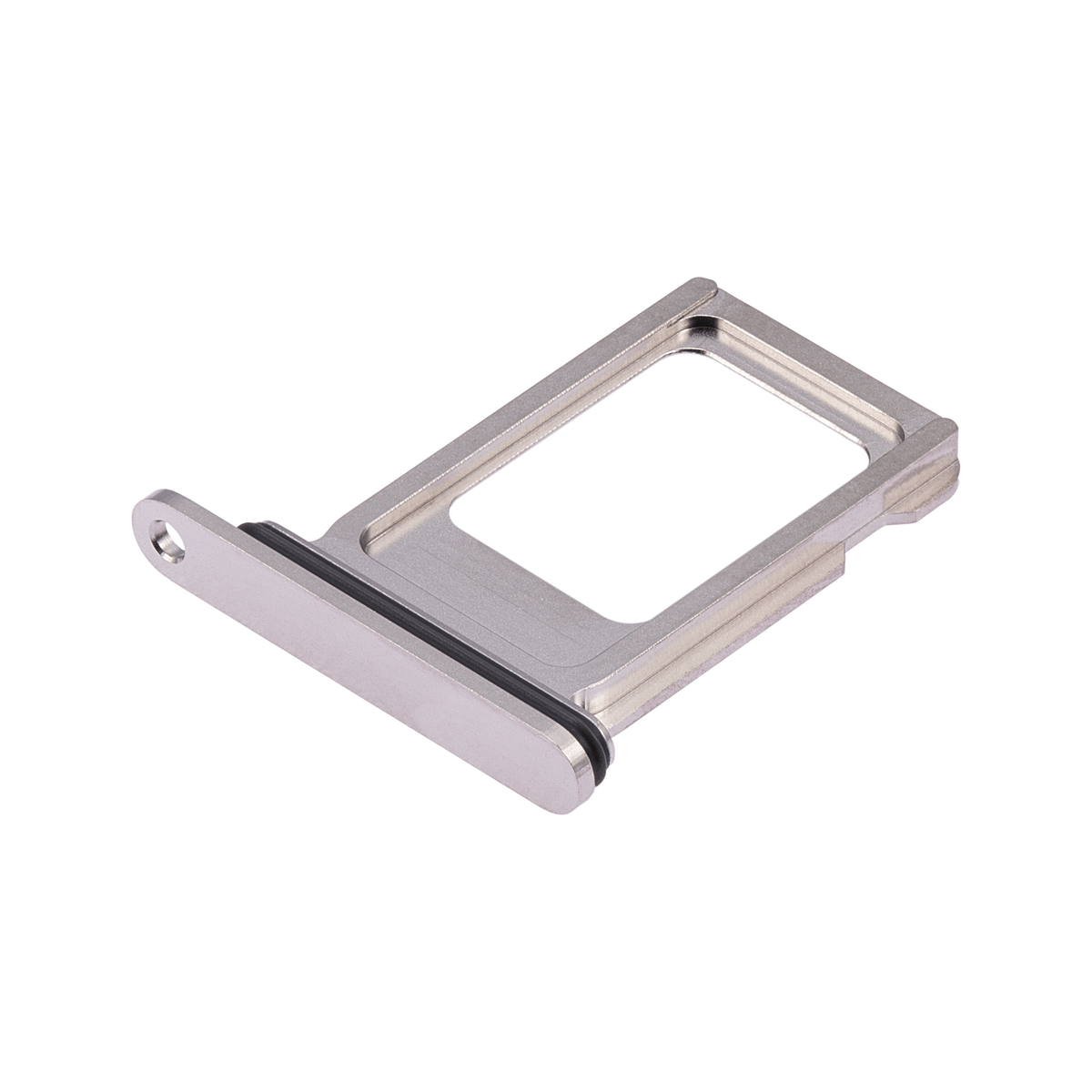 Single SIM Card Tray for iPhone 15 Pro / 15 Pro Max White Titanium angled front view