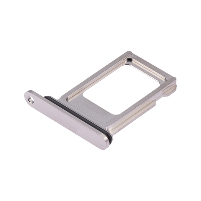 Single SIM Card Tray for iPhone 15 Pro / 15 Pro Max White Titanium angled front view