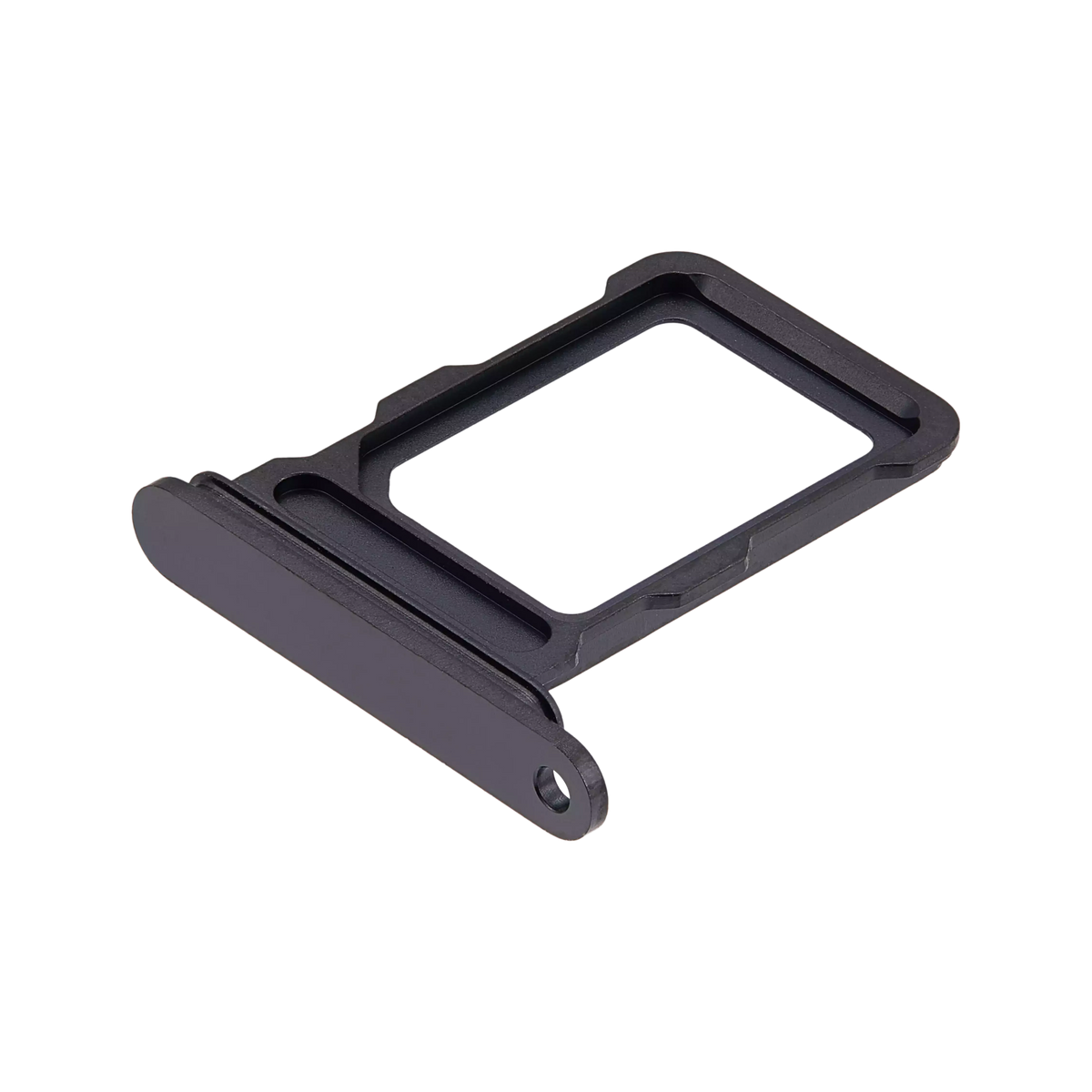 Single SIM Card Tray for iPhone 16 Pro / 16 Pro Max Black Titanium angled back view
