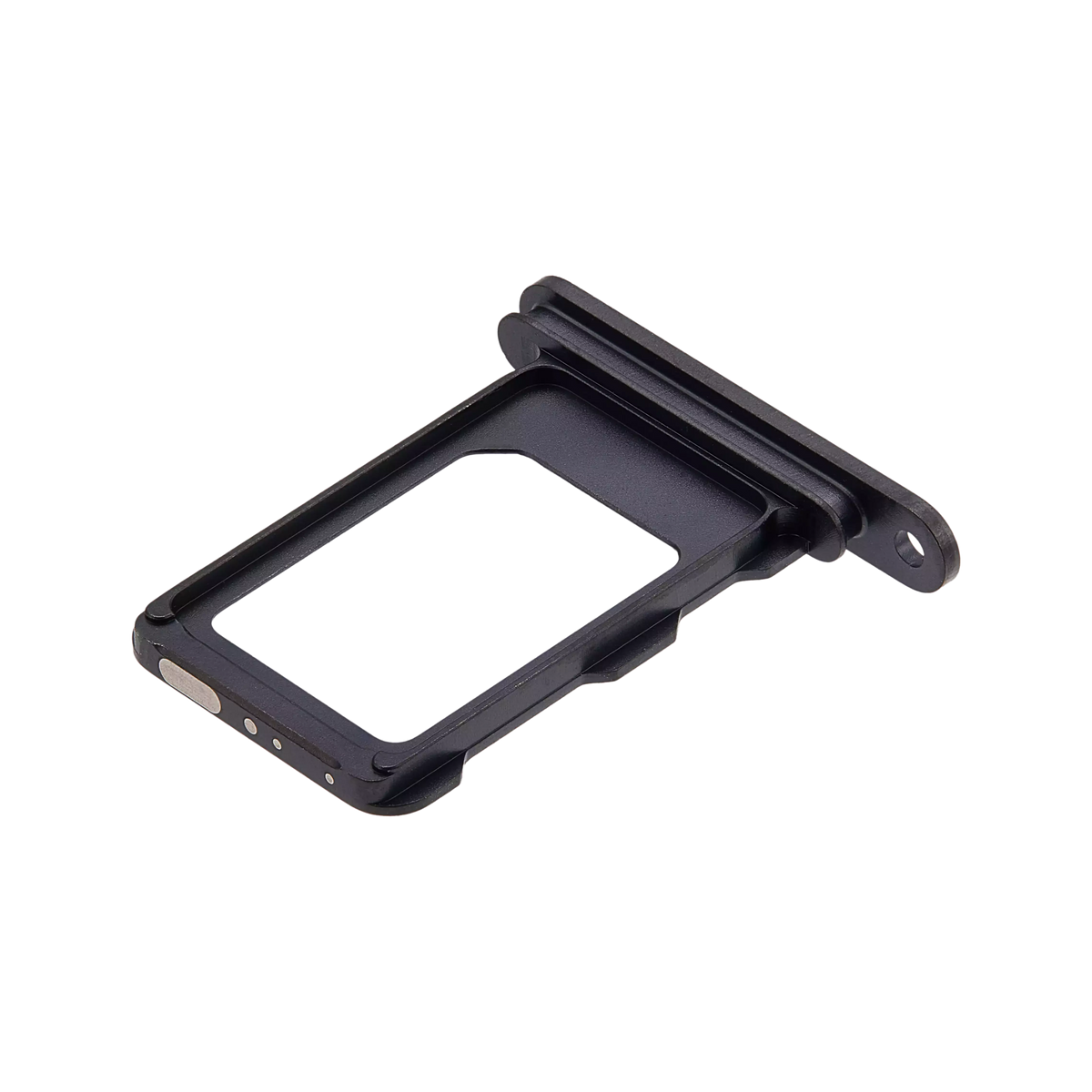 Single SIM Card Tray for iPhone 16 Pro / 16 Pro Max Black Titanium angled front view