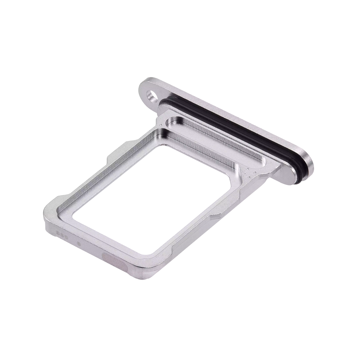 Single SIM Card Tray for iPhone 16 Pro / 16 Pro Max White Titanium angled front view