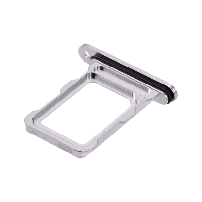 Single SIM Card Tray for iPhone 16 Pro / 16 Pro Max White Titanium angled front view