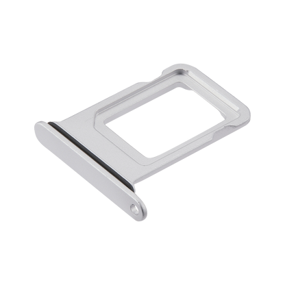 Single SIM Card Tray for iPhone 16e / 17e White angled back view