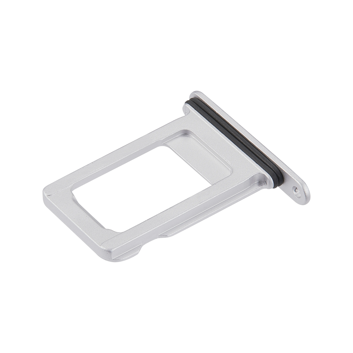 Single SIM Card Tray for iPhone 16e / 17e White angled front view