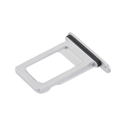 Single SIM Card Tray for iPhone 16e / 17e White angled front view