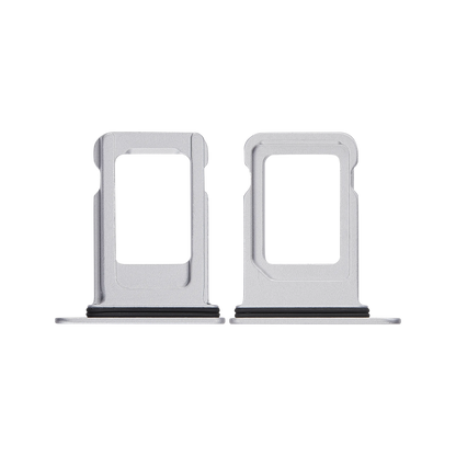 Single SIM Card Tray for iPhone 16e / 17e White front and back view