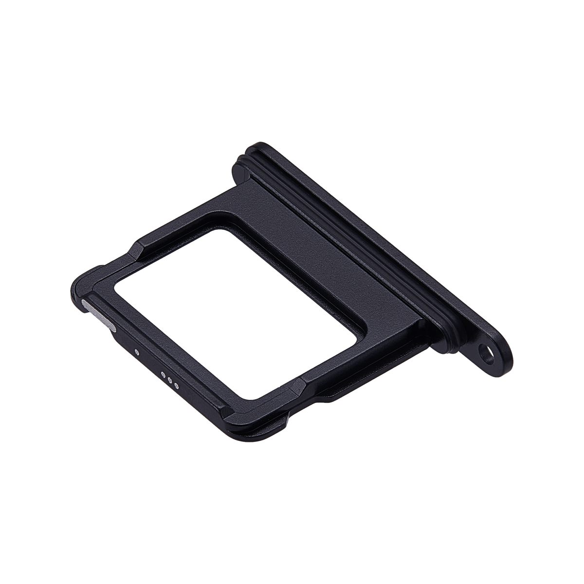 Single SIM Card Tray for iPhone 17 Black angled front view