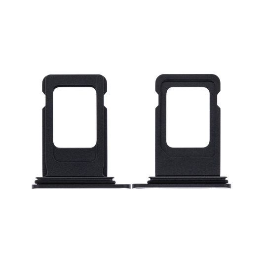 Single SIM Card Tray for iPhone XR Black front and back view